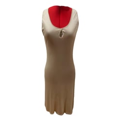 Ecru Silk Mid-length Dress