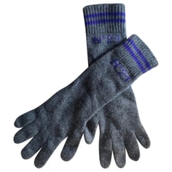 Grey Wool Long Gloves