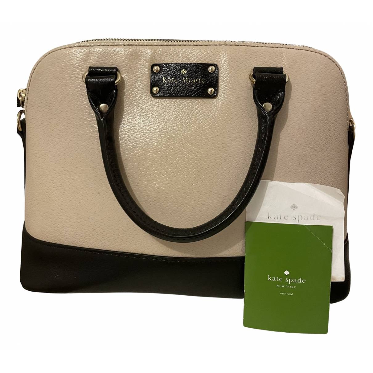Leather handbag Kate Spade Beige in Leather - 21725686