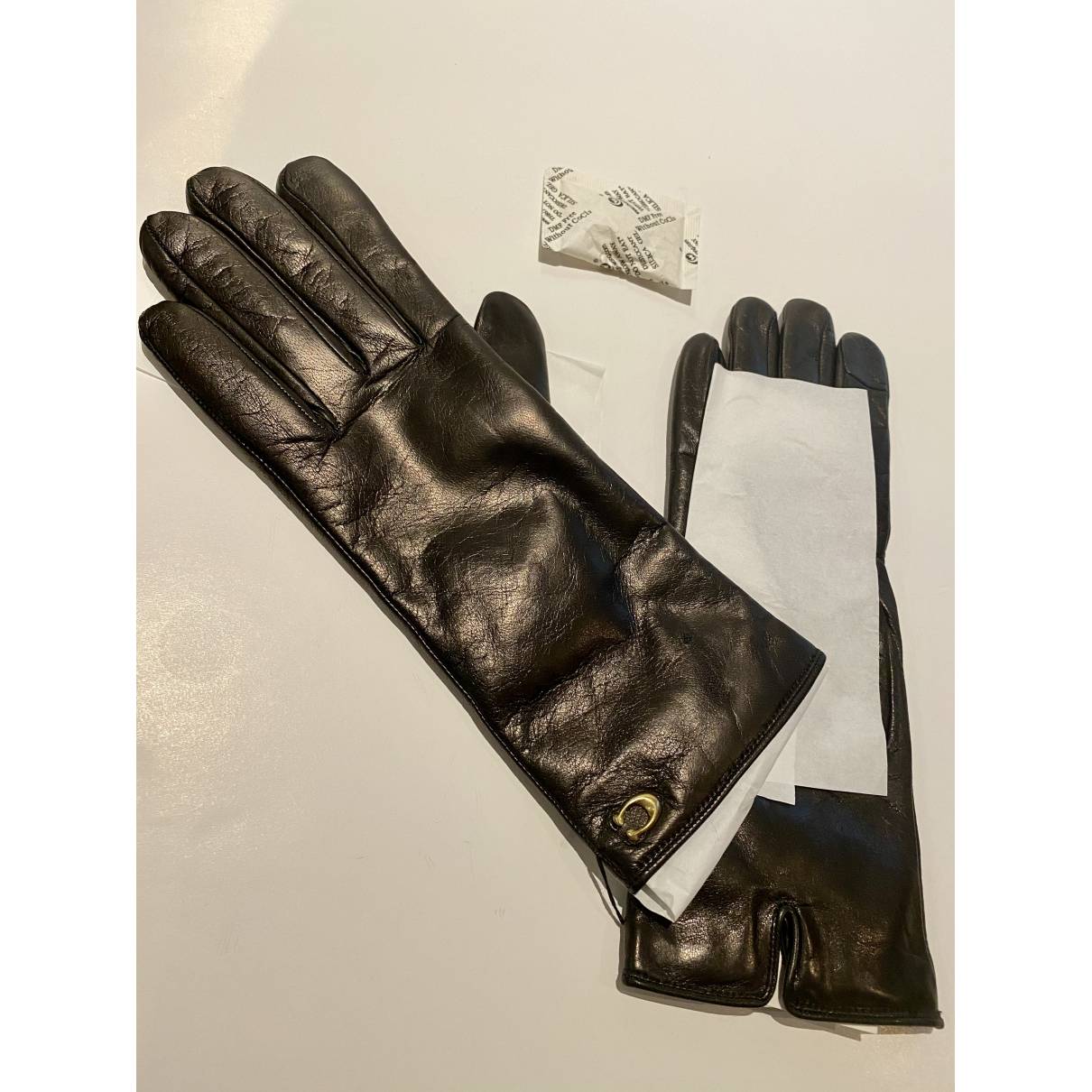Leather gloves Coach Black size  Inches in Leather - 15167091