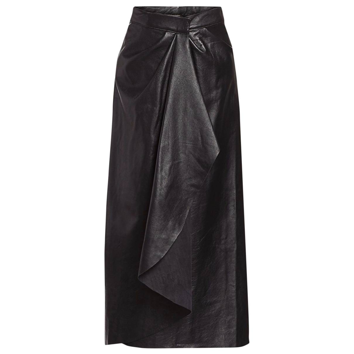 Leather mid-length skirt Johanna Ortiz