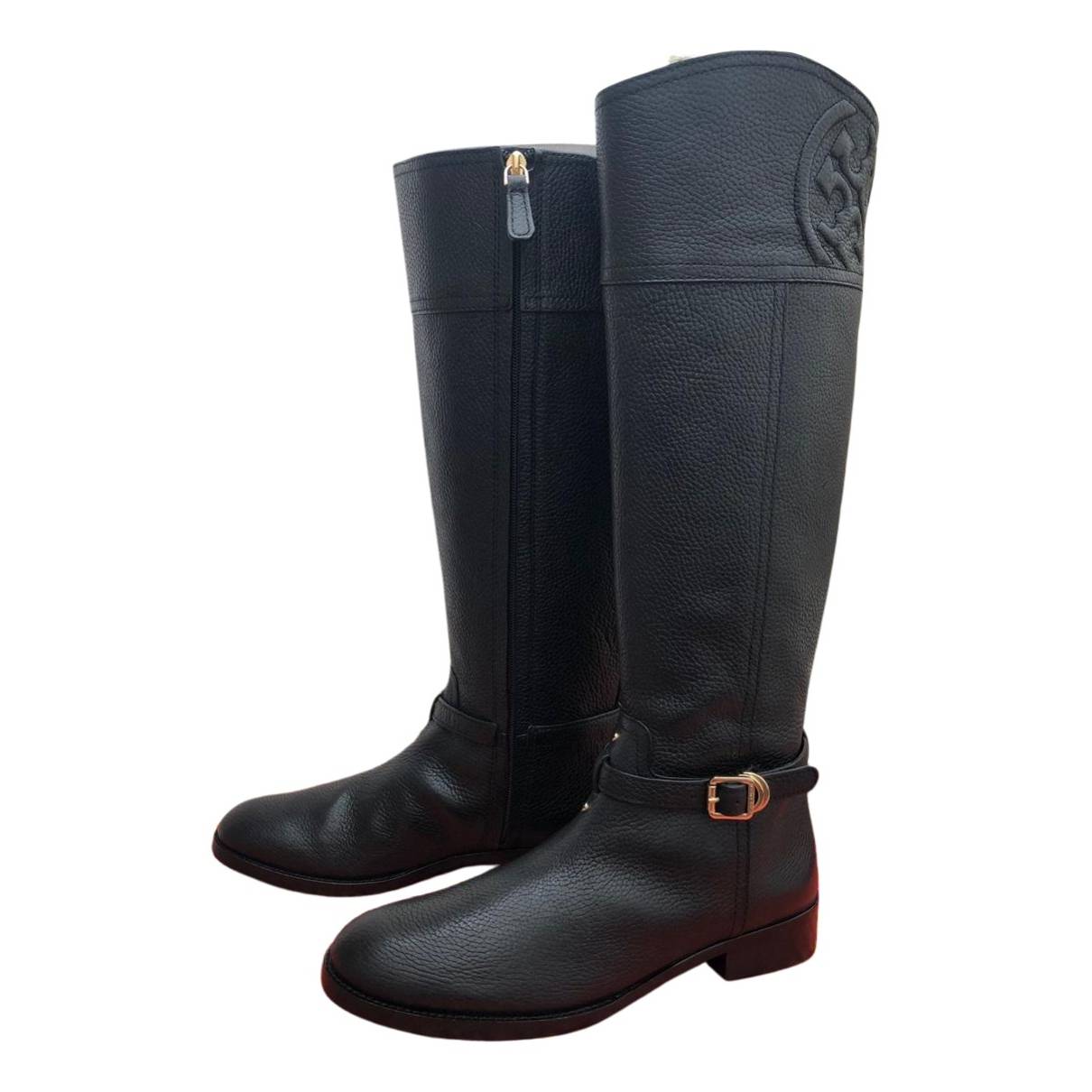 Leather riding boots Tory Burch Black size  US in Leather - 29474957