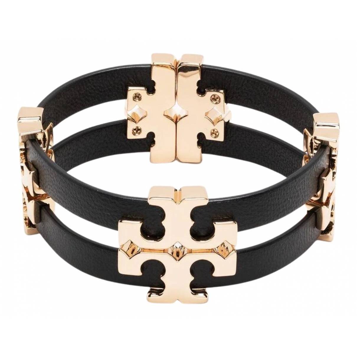 Leather bracelet Tory Burch Black in Leather - 24980201