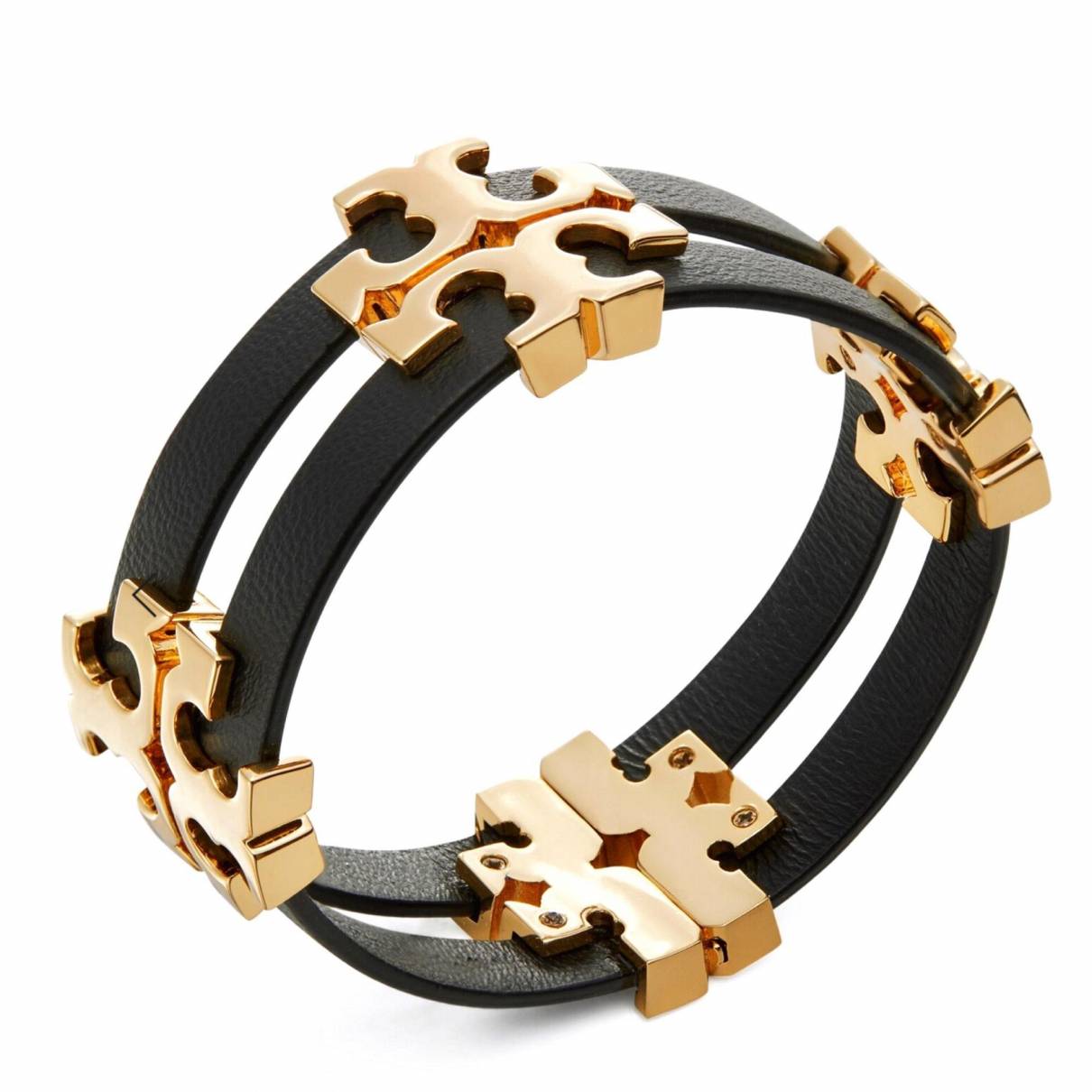 Leather bracelet Tory Burch Black in Leather - 24980201