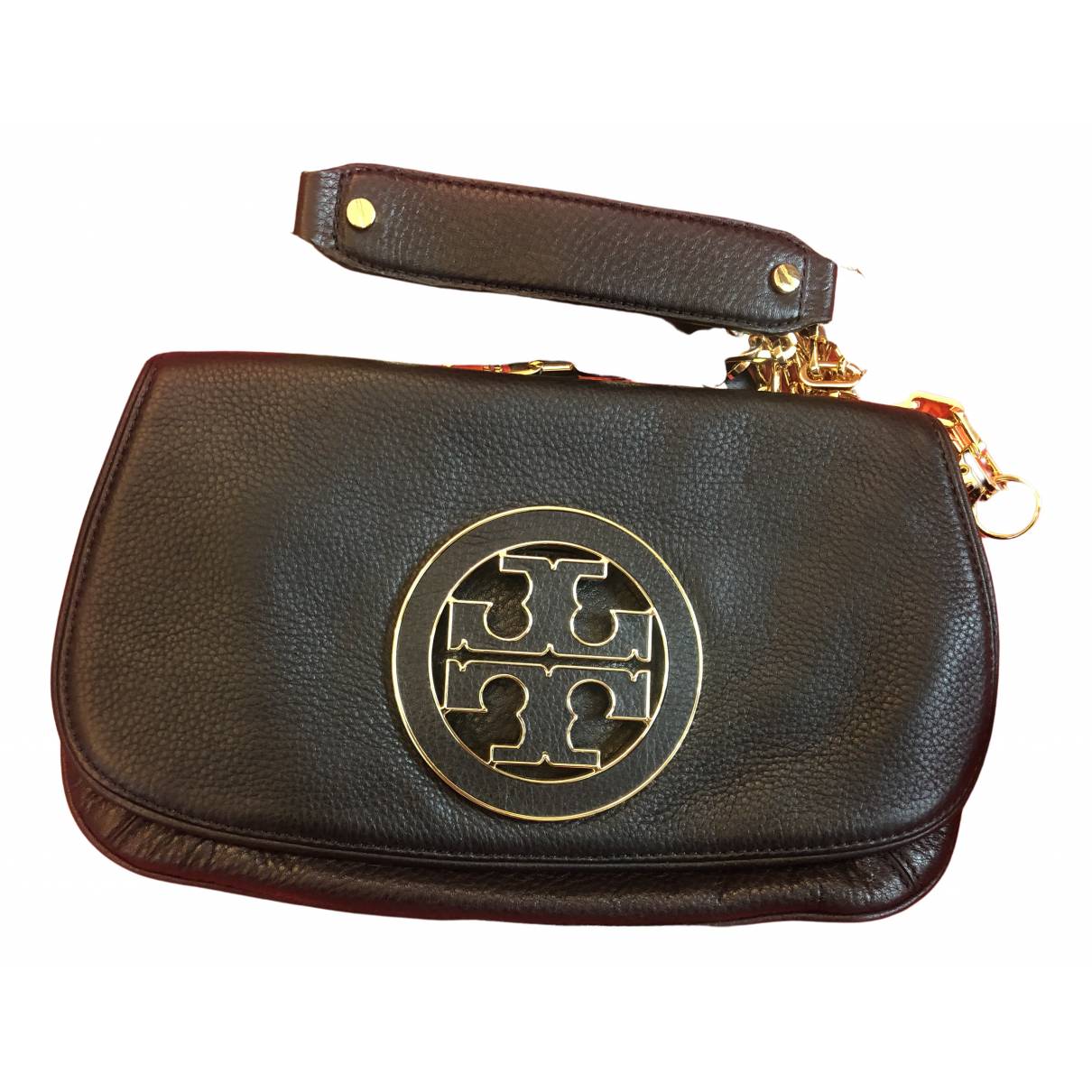 Leather clutch bag Tory Burch Black in Leather - 15624581