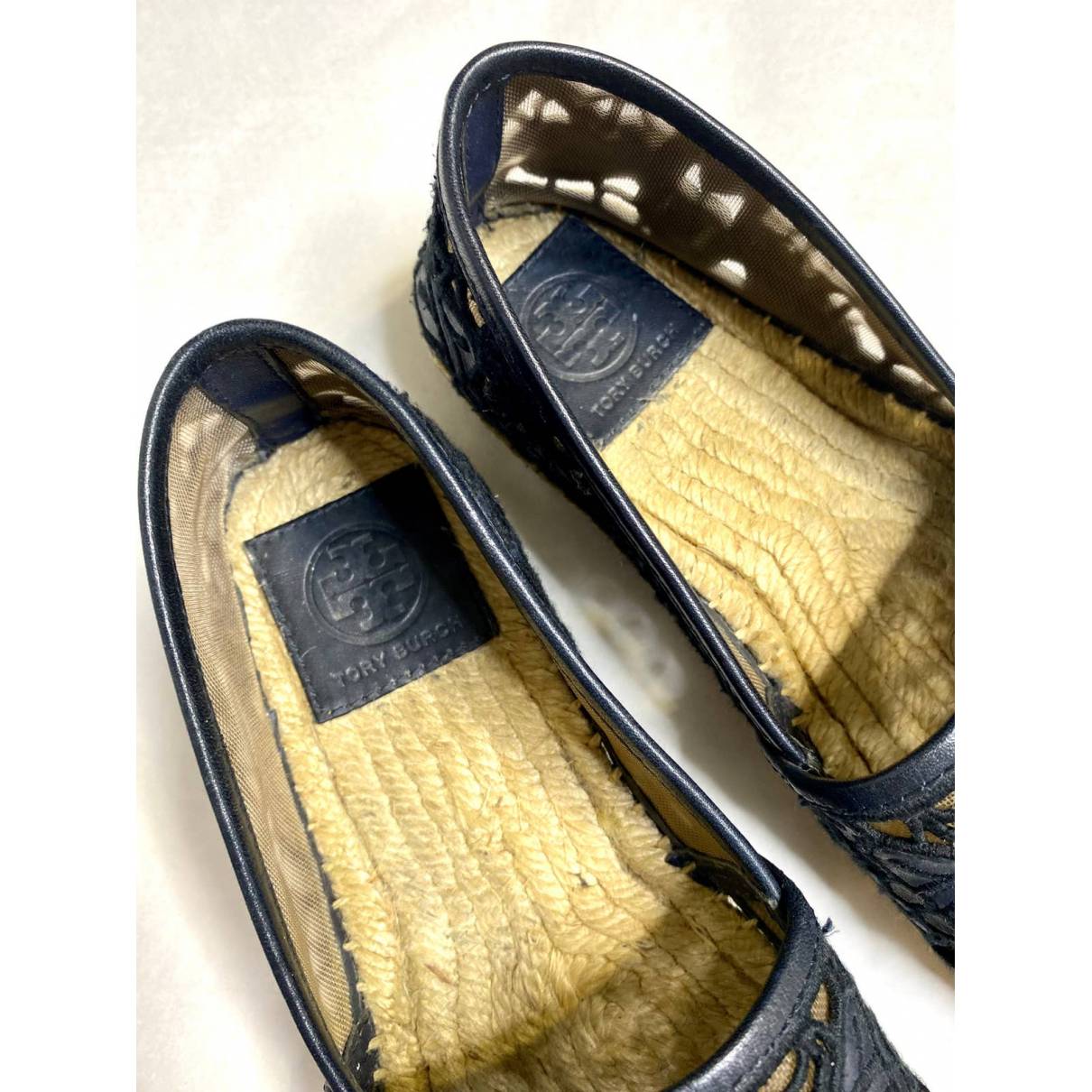 Leather espadrilles Tory Burch Black size 7 US in Leather - 26199077