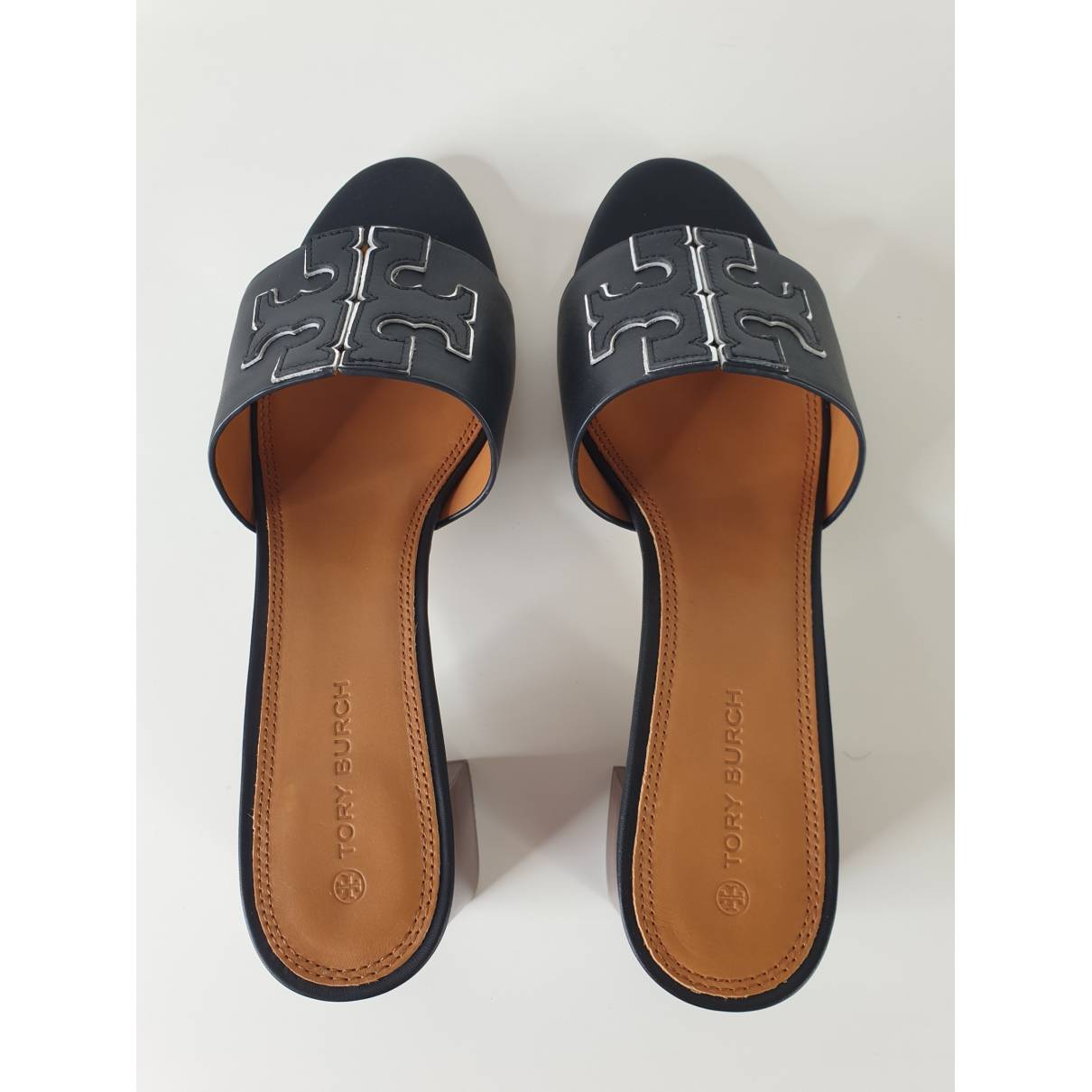 Leather mules Tory Burch Black size  EU in Leather - 23385338