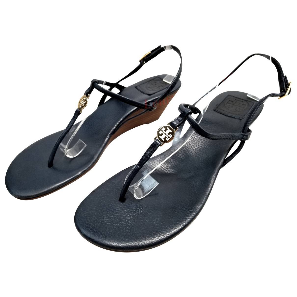 Leather sandals Tory Burch Black size  US in Leather - 27439886