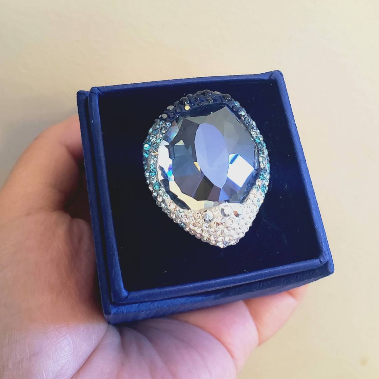 Duwen Verplaatsbaar Prestige Crystal ring Swarovski Blue size 8 US in Crystal - 21148019