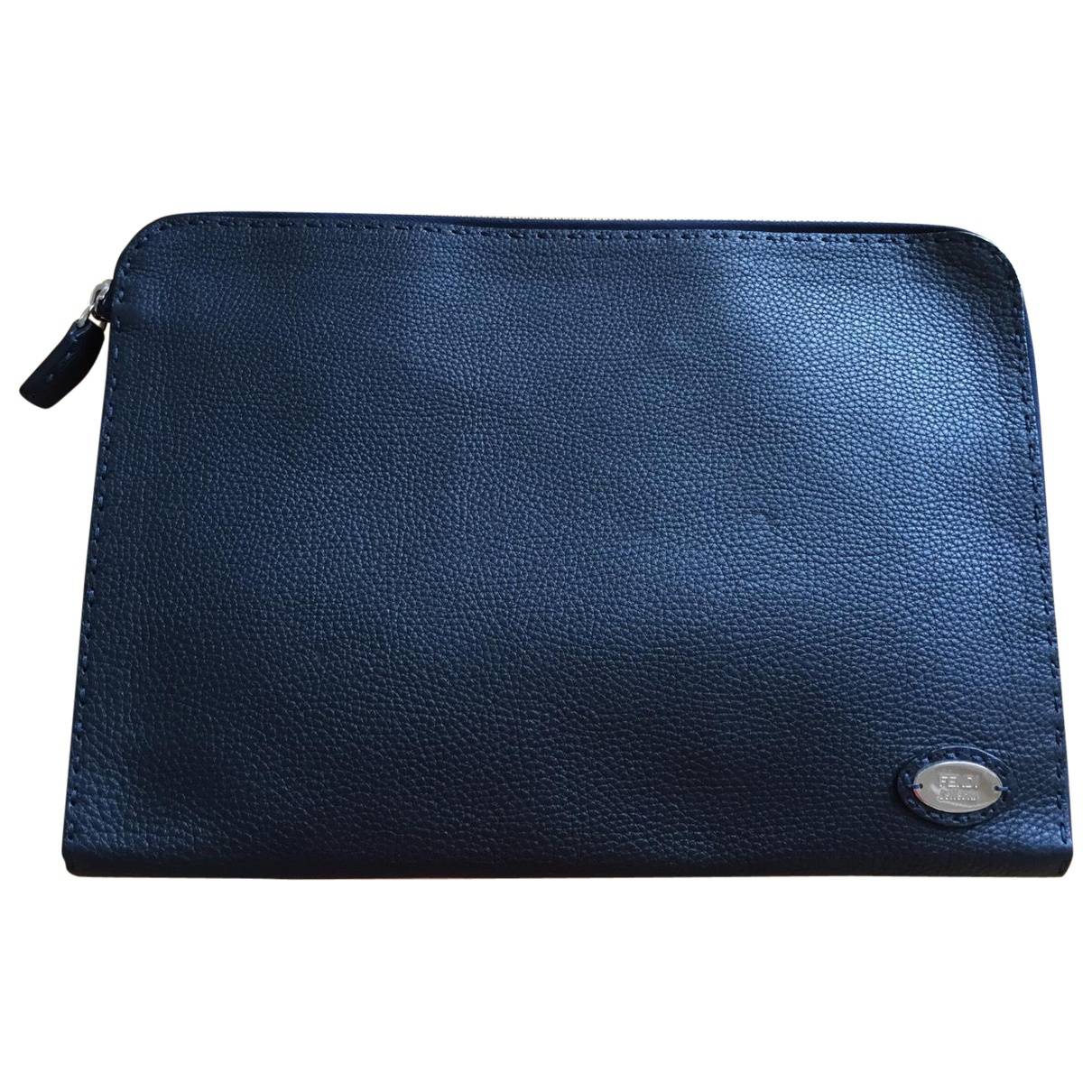 Blue Leather Bag Fendi