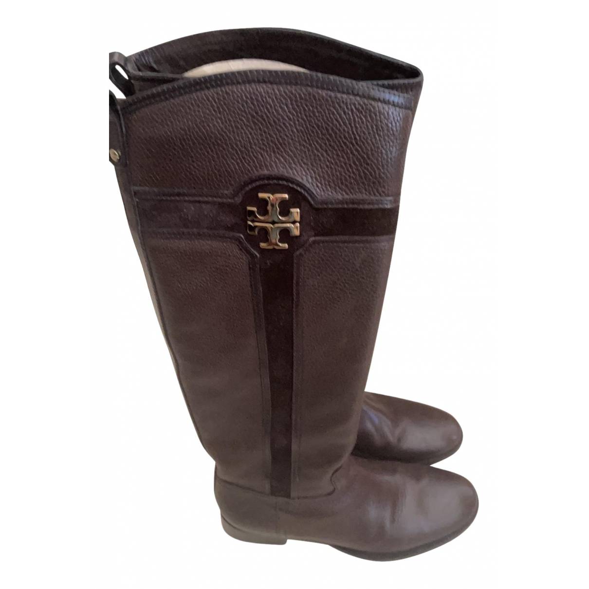 Leather boots Tory Burch Brown size 10 US in Leather - 25115199