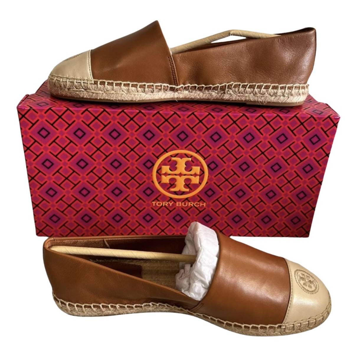 Leather espadrilles Tory Burch Brown size  US in Leather - 32174483