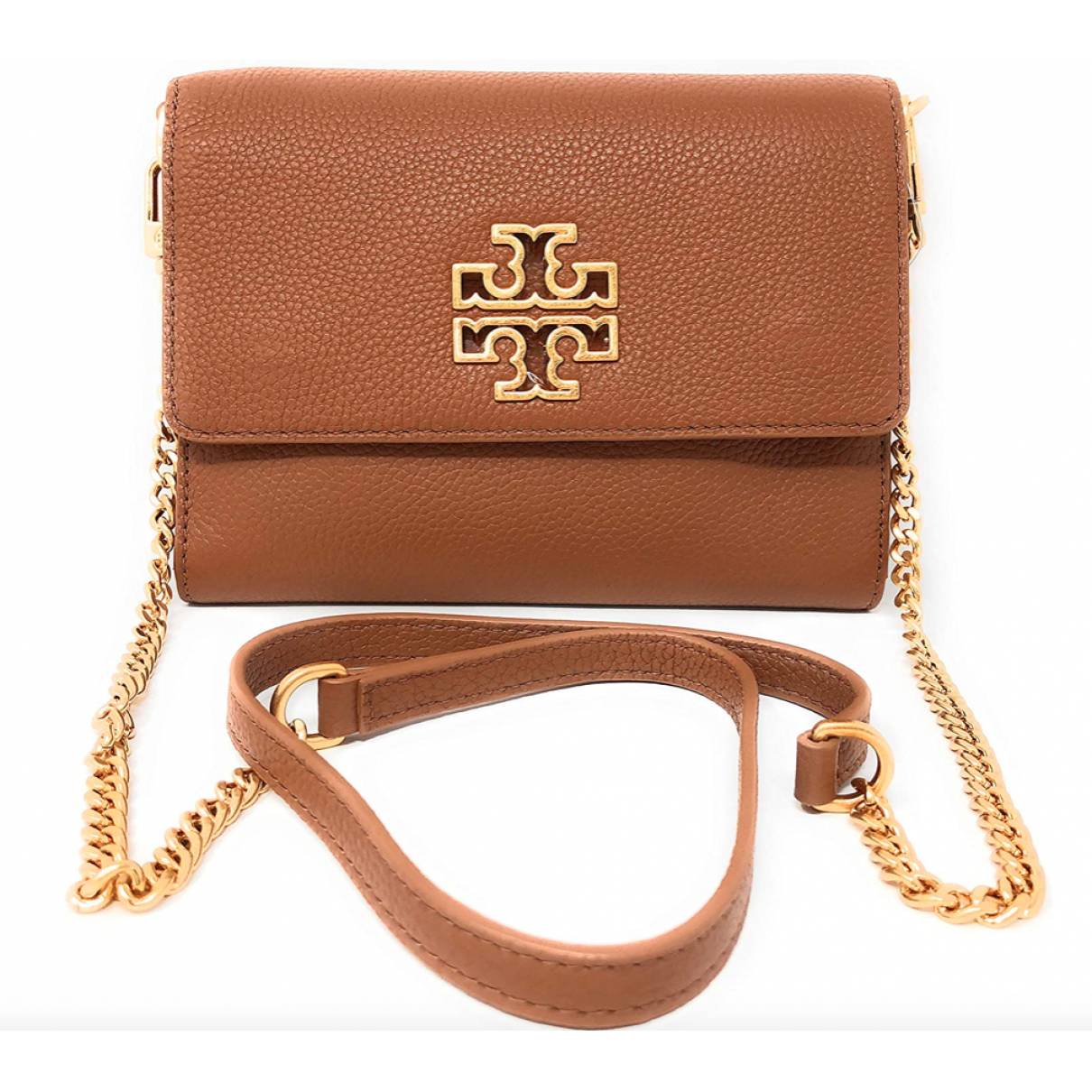 Leather crossbody bag Tory Burch Brown in Leather - 25869306