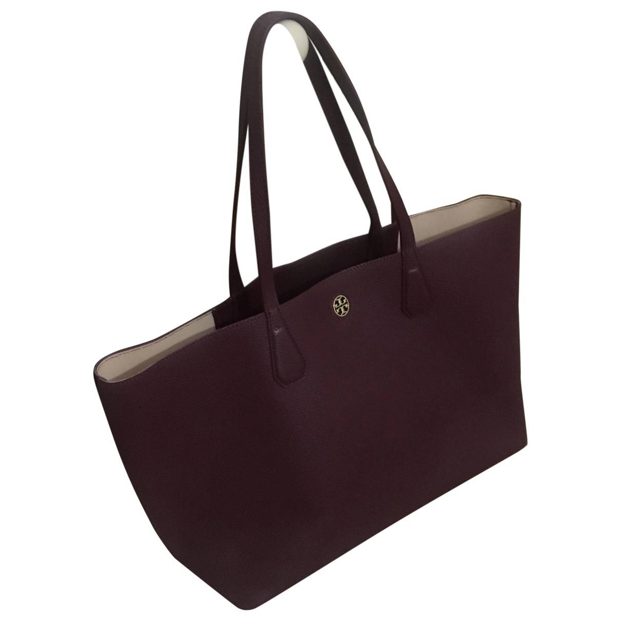 Leather tote Tory Burch Burgundy in Leather - 4226736