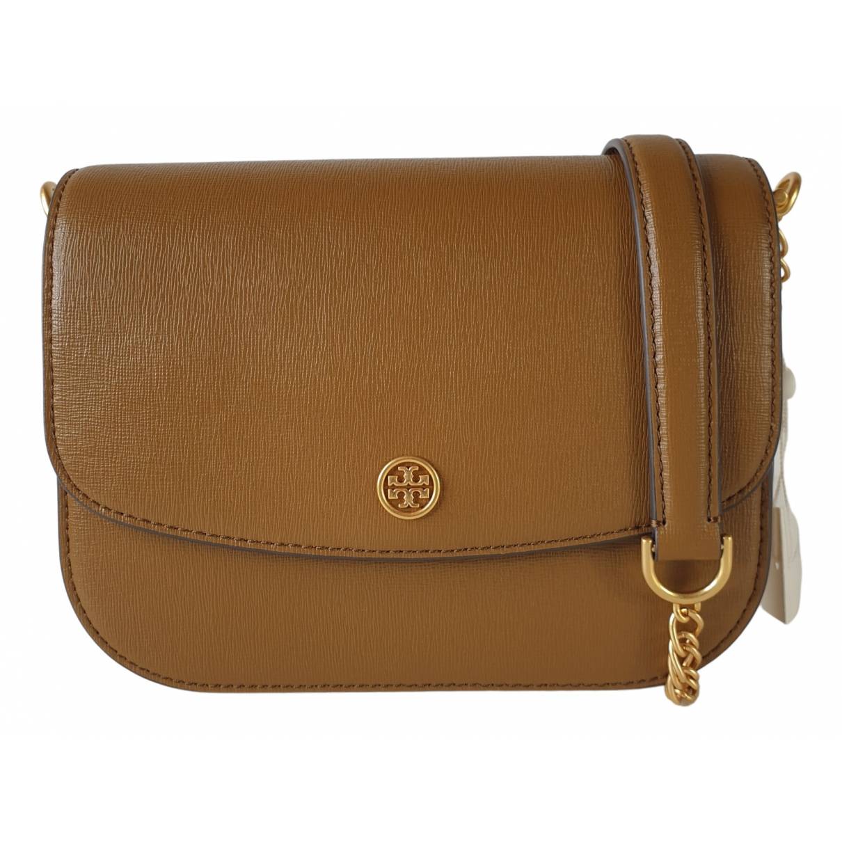 Leather crossbody bag Tory Burch Camel in Leather - 23025880