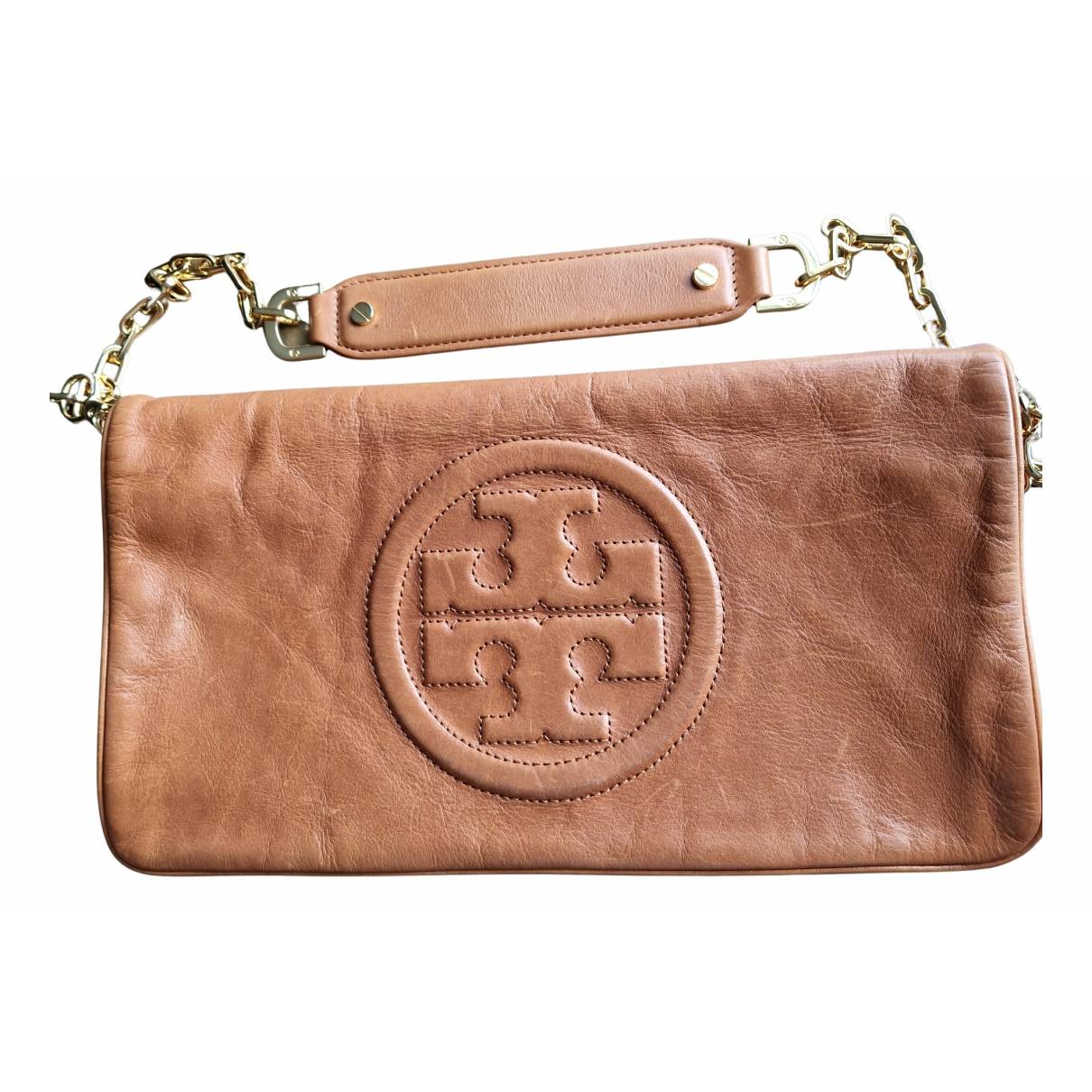 Leather handbag Tory Burch Camel in Leather - 31889342