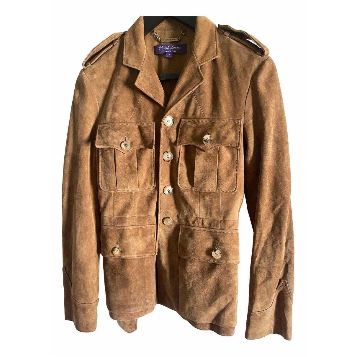 Jacket Ralph Lauren Purple Label Camel size 2 US in Suede - 21202223