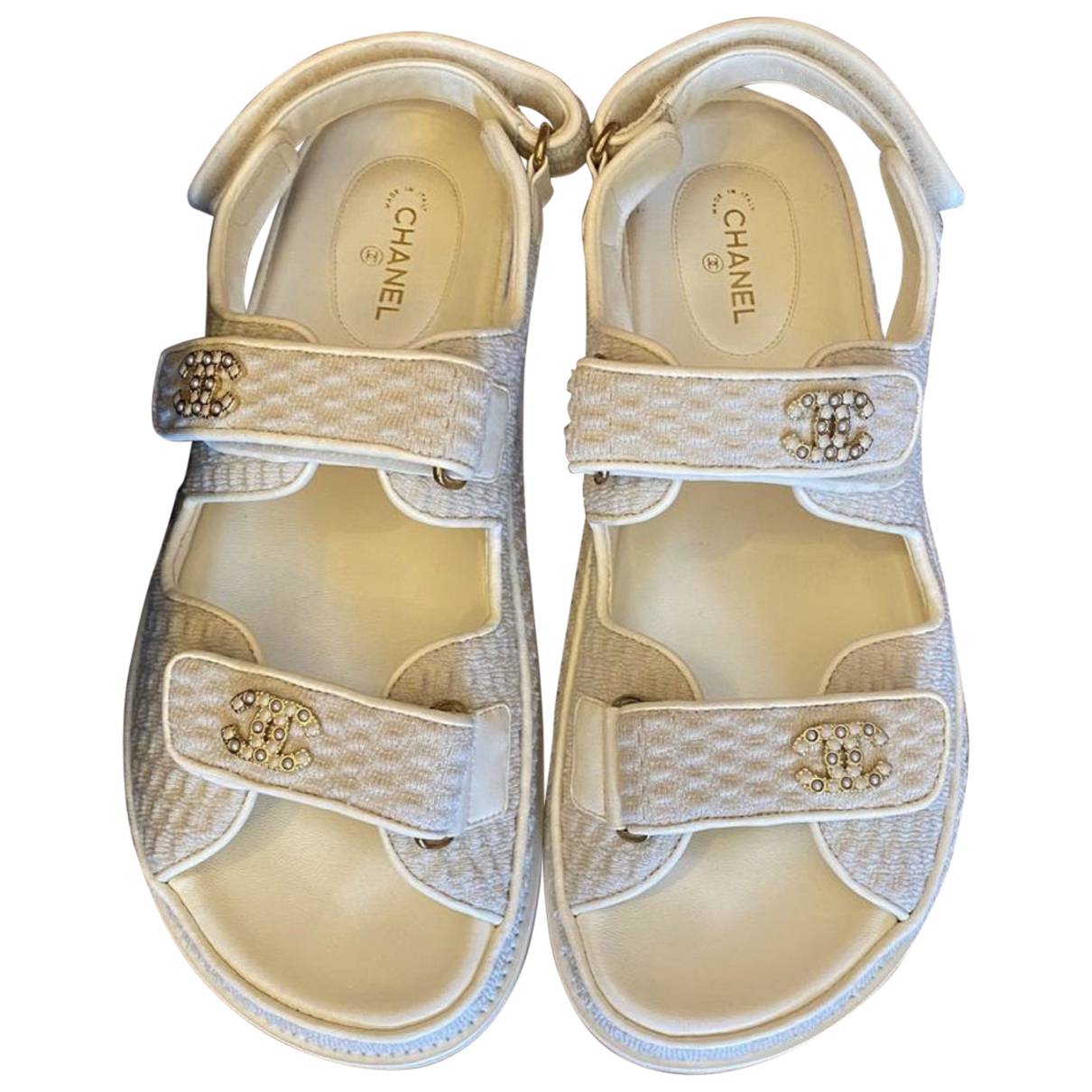 Dad sandals cloth sandal Chanel Ecru size 41 EU in Cloth - 25166963