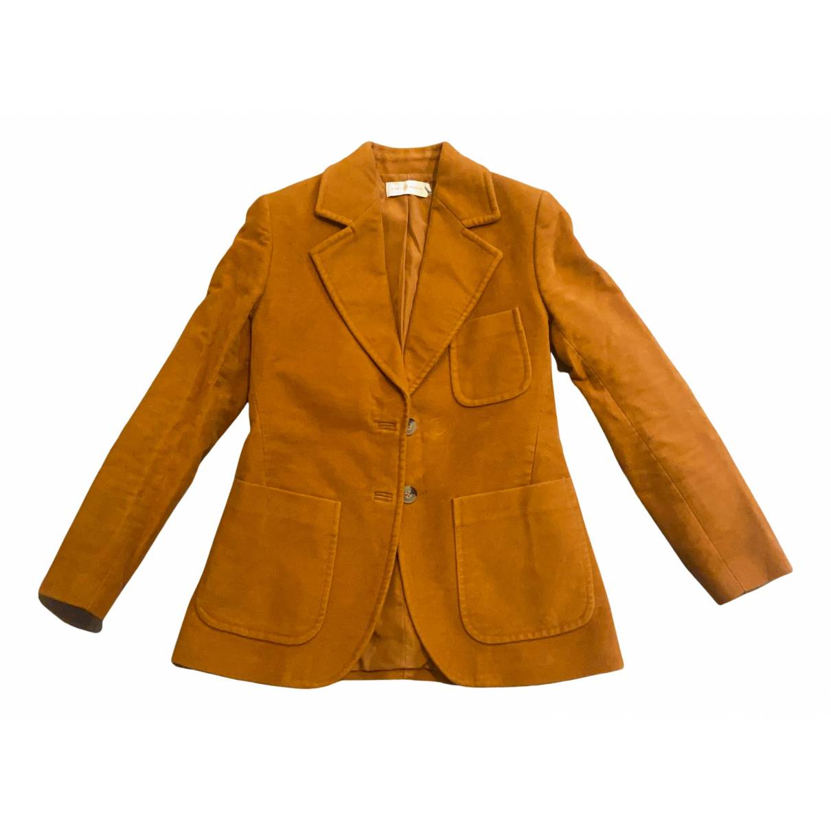Velvet blazer Tory Burch Orange size 0 0-5 in Velvet - 18343262