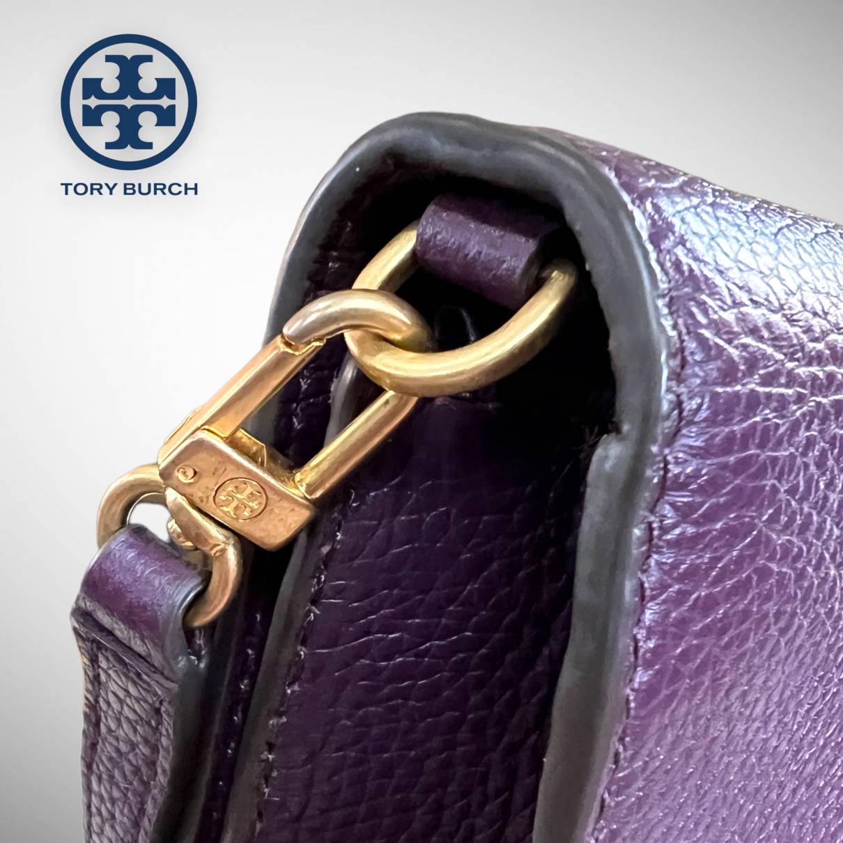 Leather crossbody bag Tory Burch Purple in Leather - 30580301