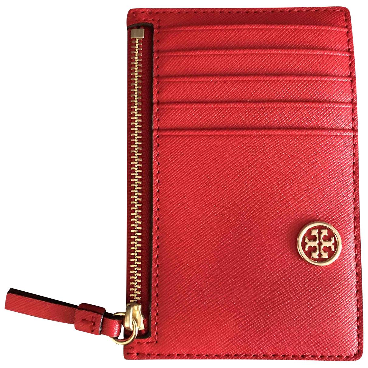 Leather card wallet Tory Burch Red in Leather - 13256805