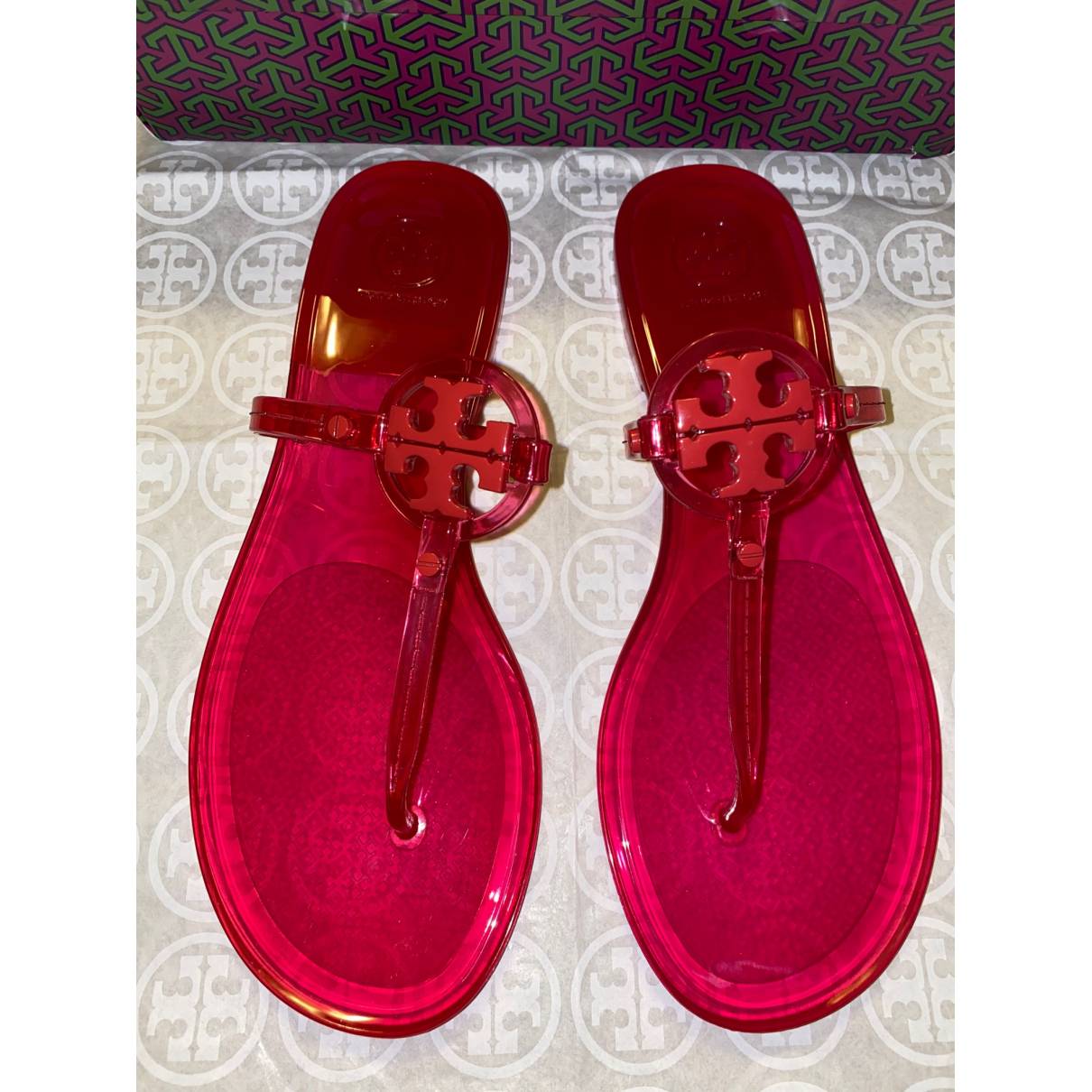 Sandals Tory Burch Red size 6 US in Plastic - 26828065