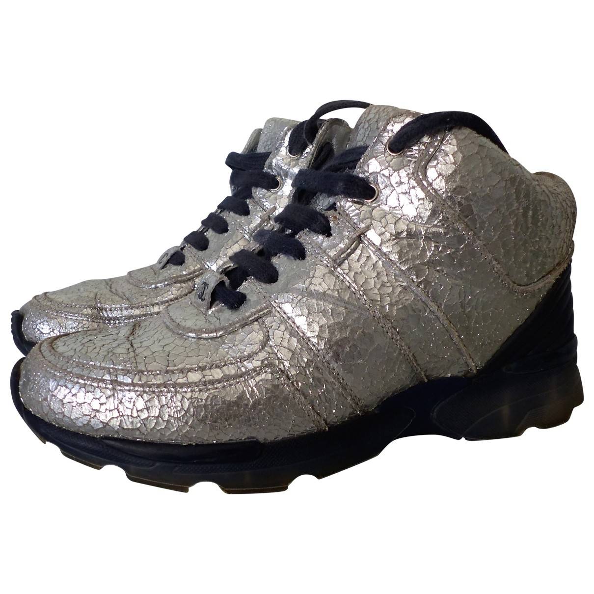 Leather trainers Chanel Silver size  EU in Leather - 10980711