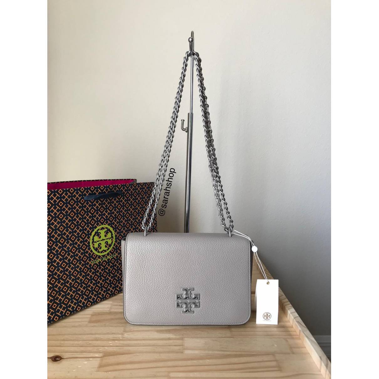 Leather crossbody bag Tory Burch Silver in Leather - 25101924