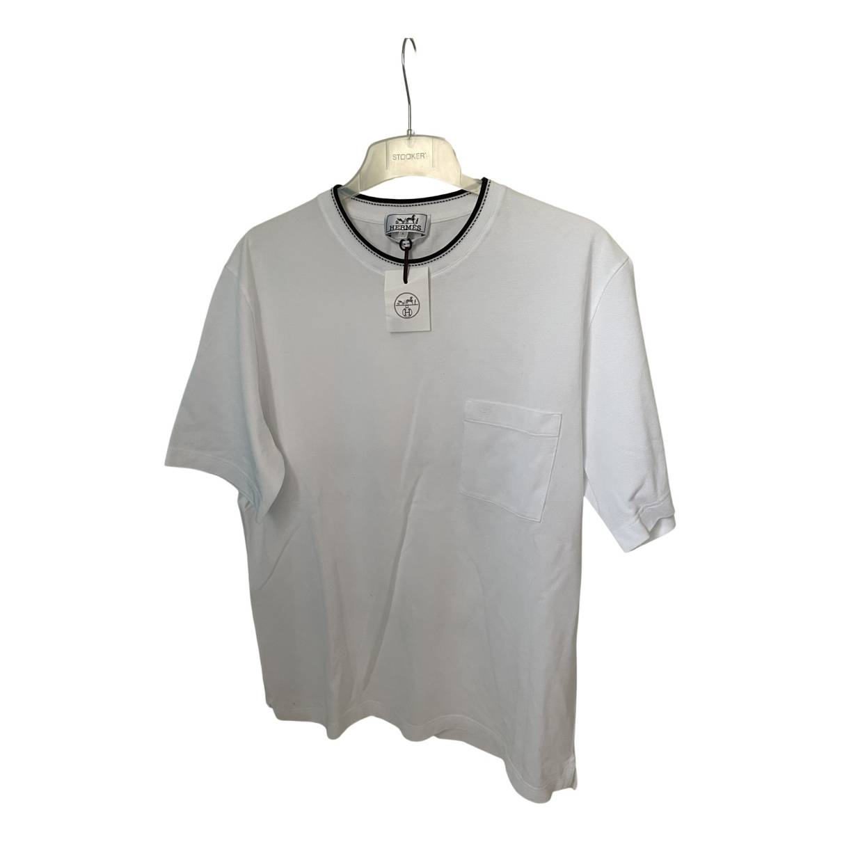 T-shirt Hermès White size L International in Cotton - 32650678