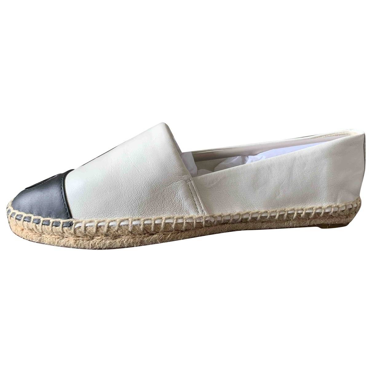 Leather espadrilles Tory Burch White size 10 US in Leather - 10721637