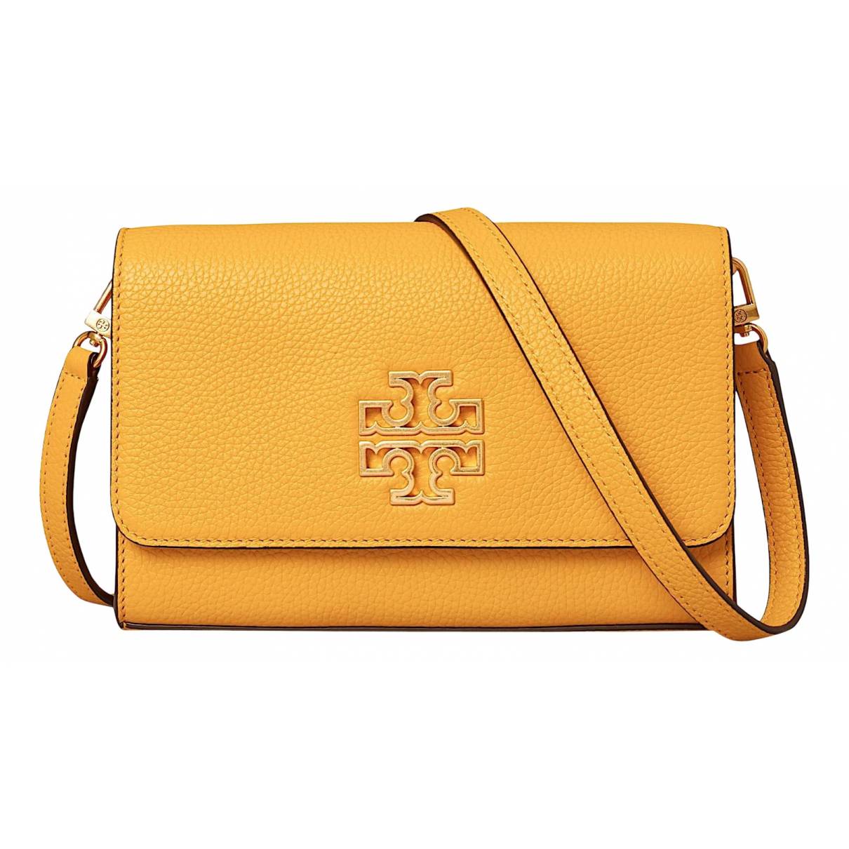 Leather crossbody bag Tory Burch Yellow in Leather - 24976105