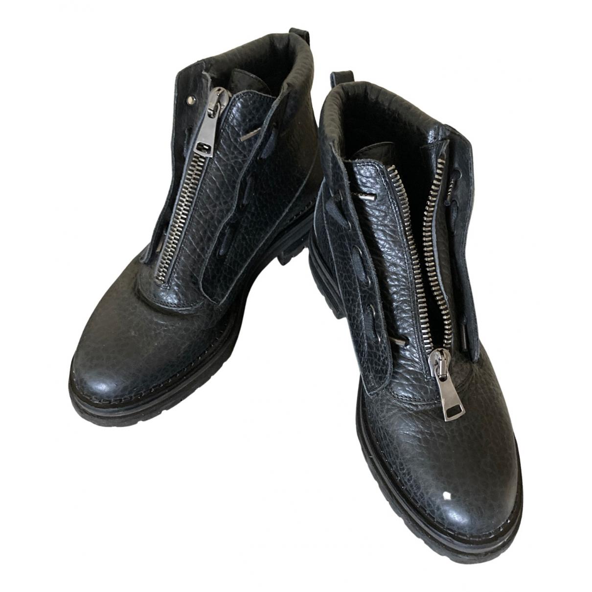 Leather biker boots Stokton