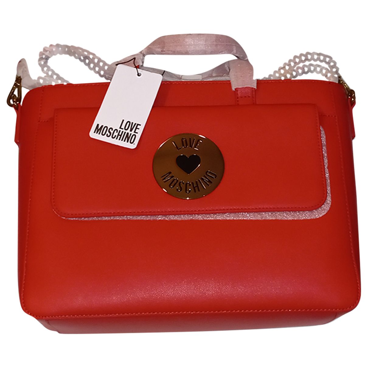 Leather handbag Moschino Love