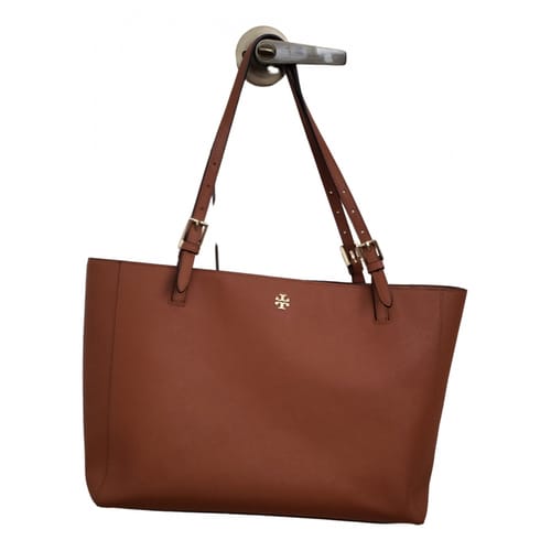 Leather tote Tory Burch Camel in Leather - 14430456