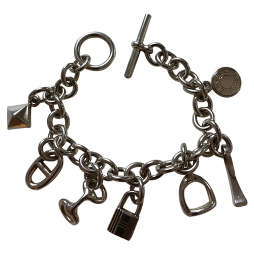 Silver curb chain with charms Hermès