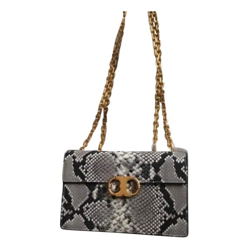 Handbag Tory Burch Silver in Water snake - 25104307