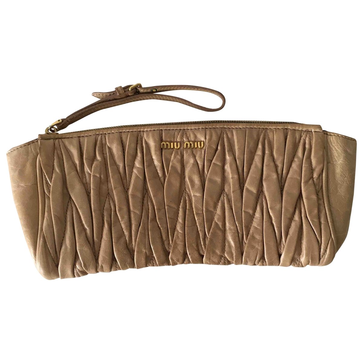 Matelassé leather clutch bag