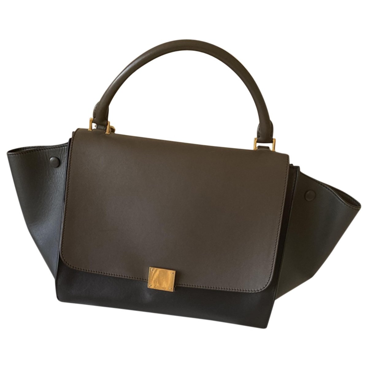 Trapèze leather handbag