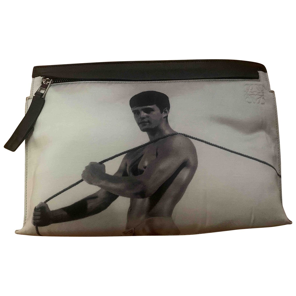 T Pouch leather clutch bag