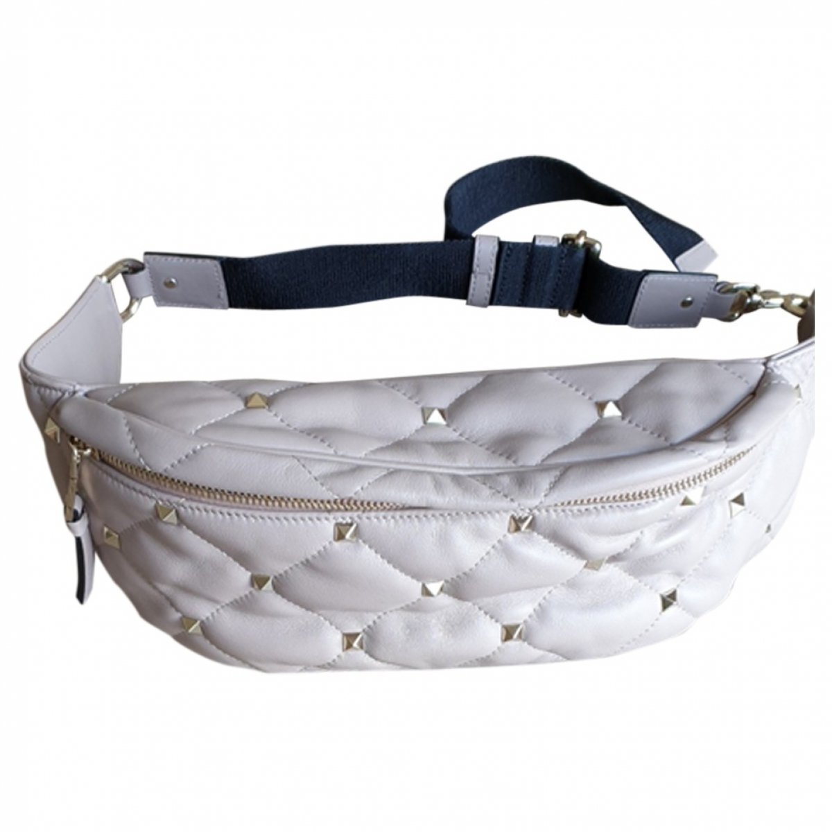 Rockstud spike leather clutch bag