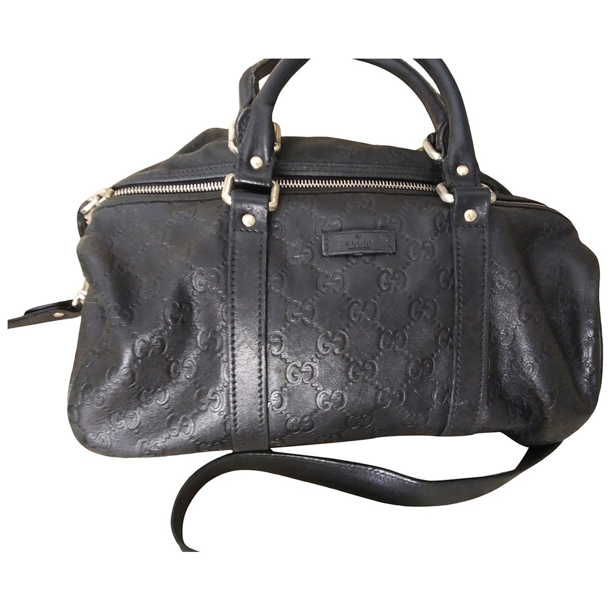 Boston leather bowling bag