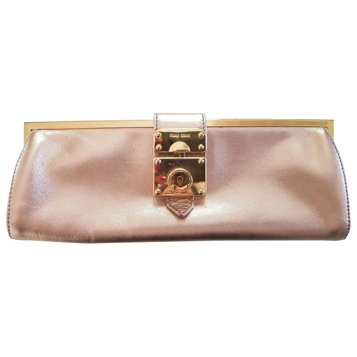Miu Club leather clutch bag