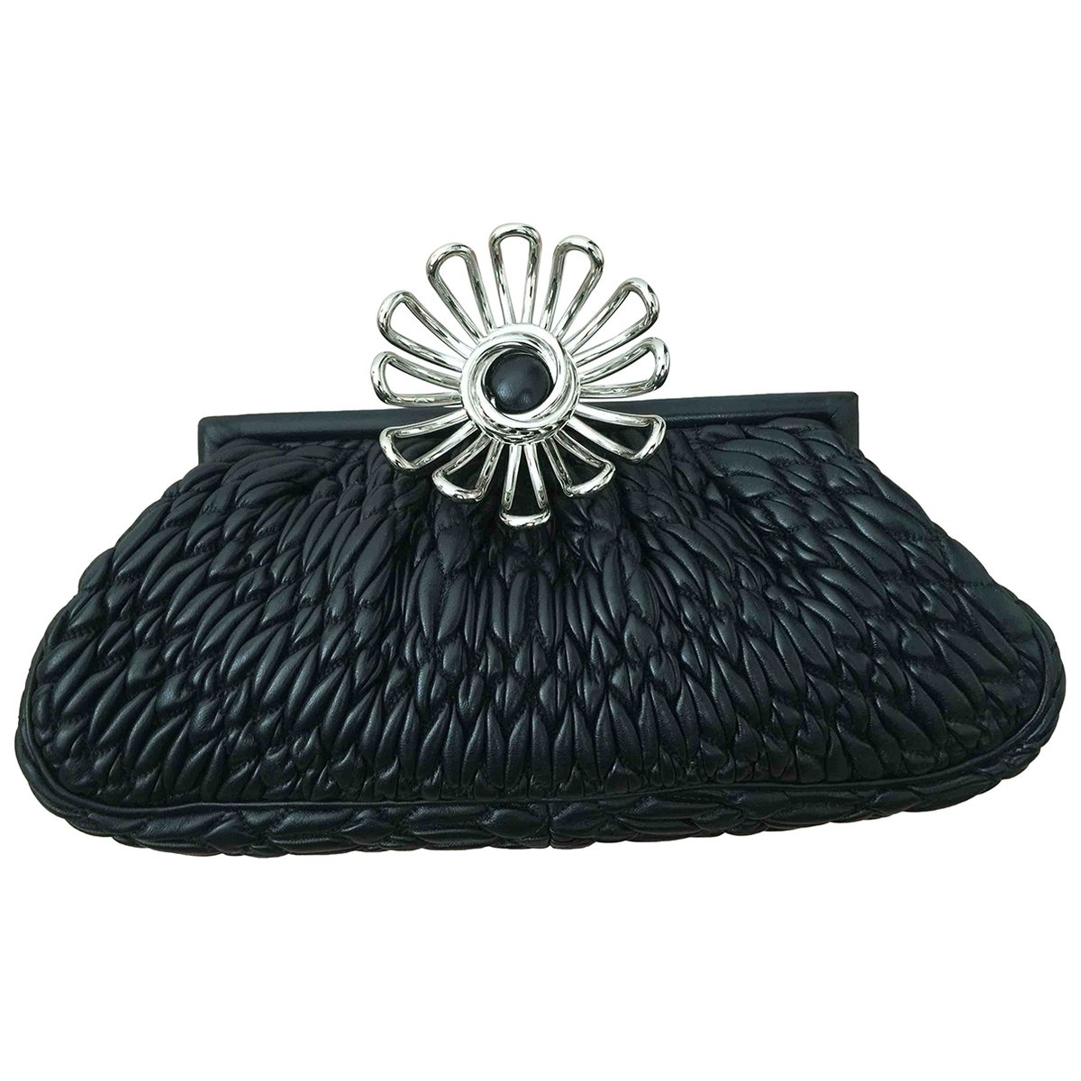 Matelassé leather clutch bag