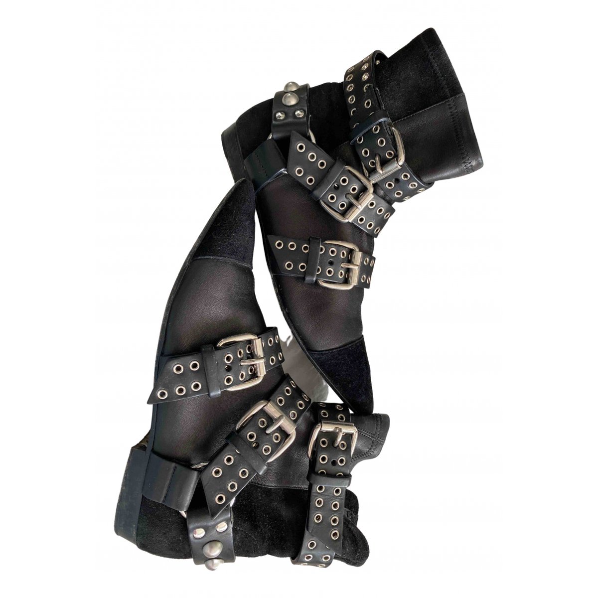 Rolling leather biker boots