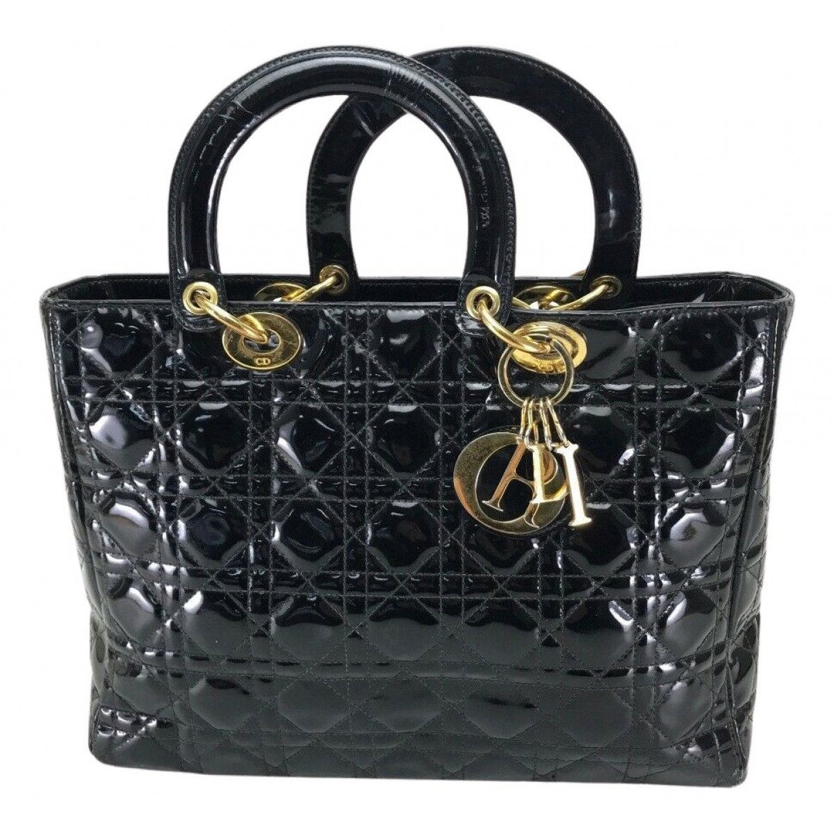 Lady Dior patent leather handbag