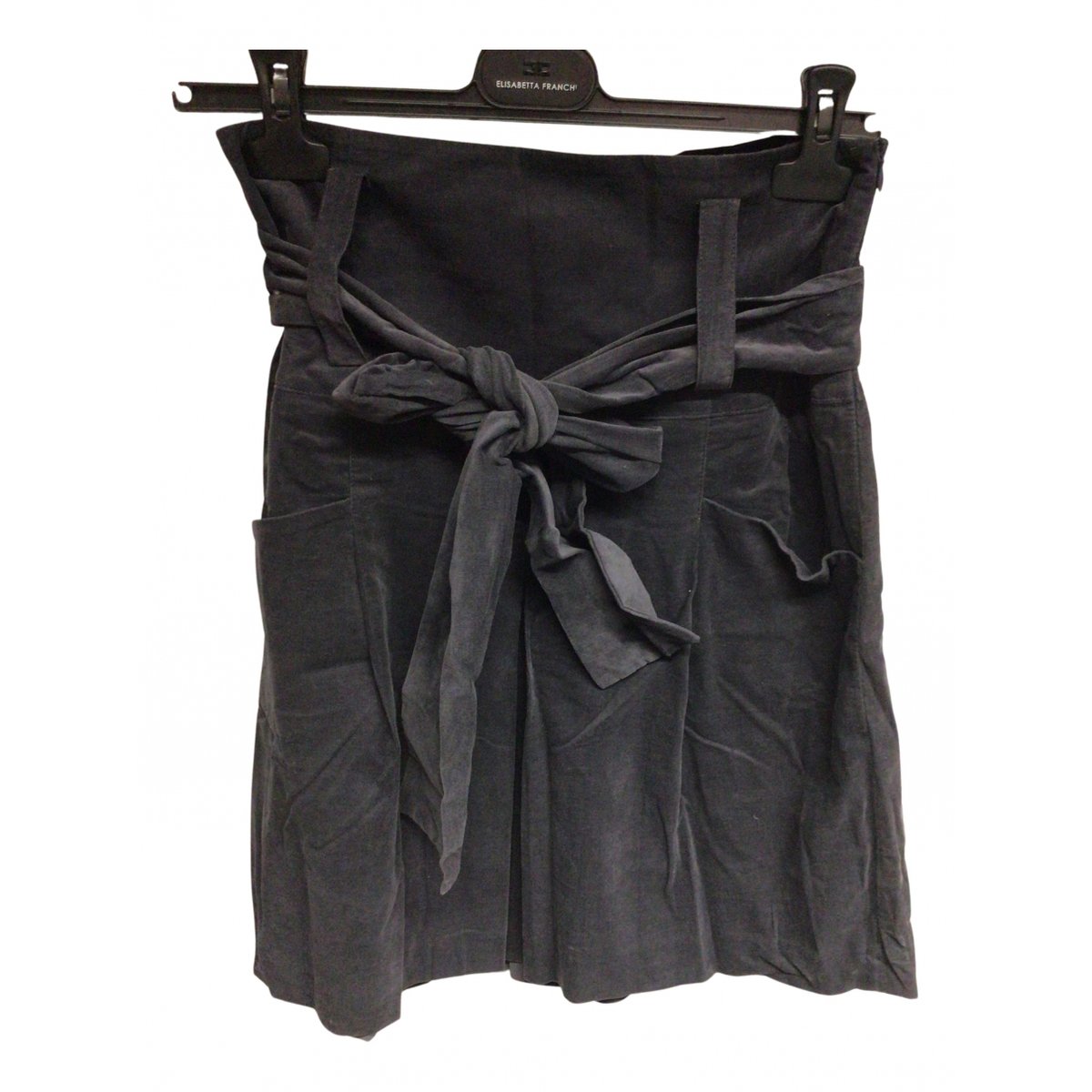 Taille haute velvet mid-length skirt