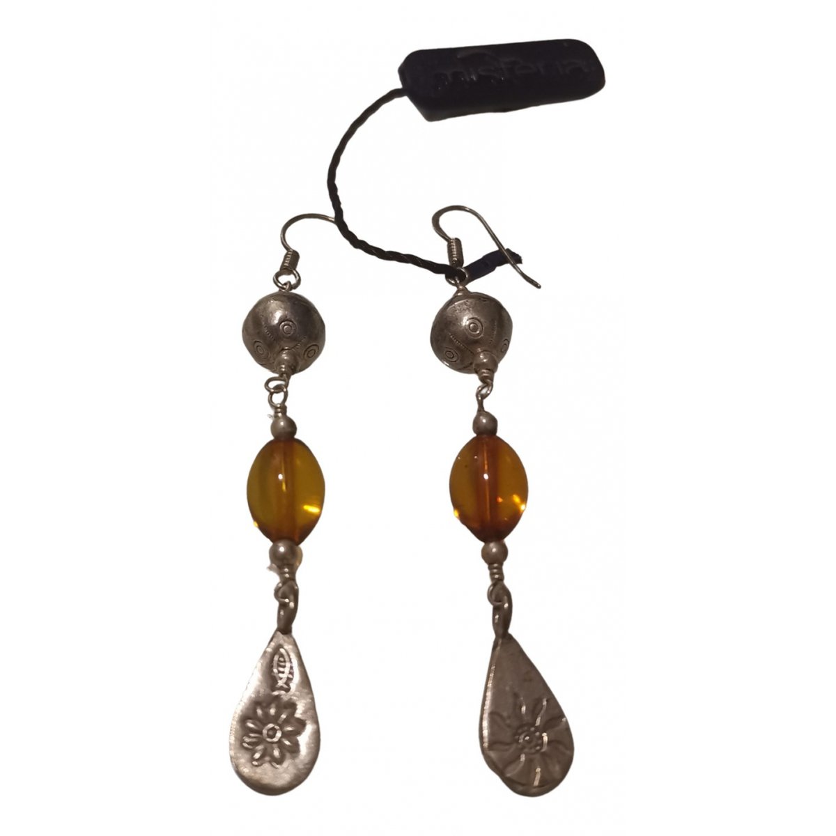 Ambre silver earrings
