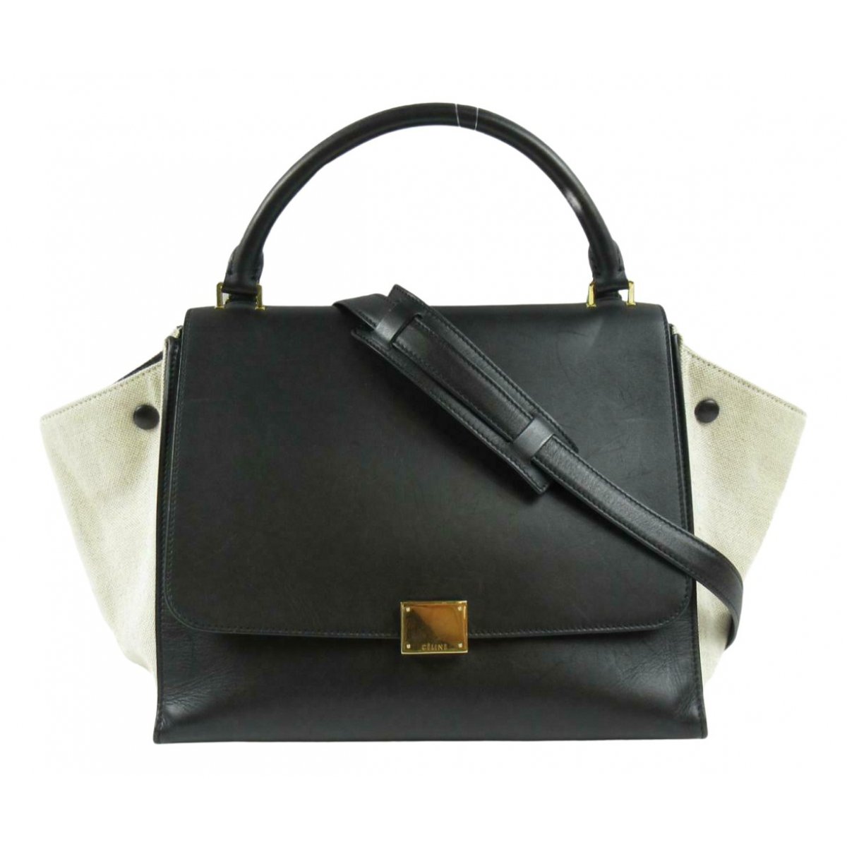 Trapèze leather handbag