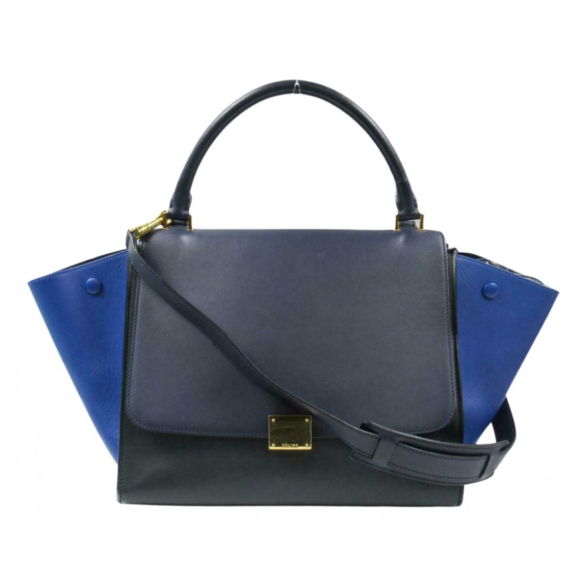 Trapèze leather handbag