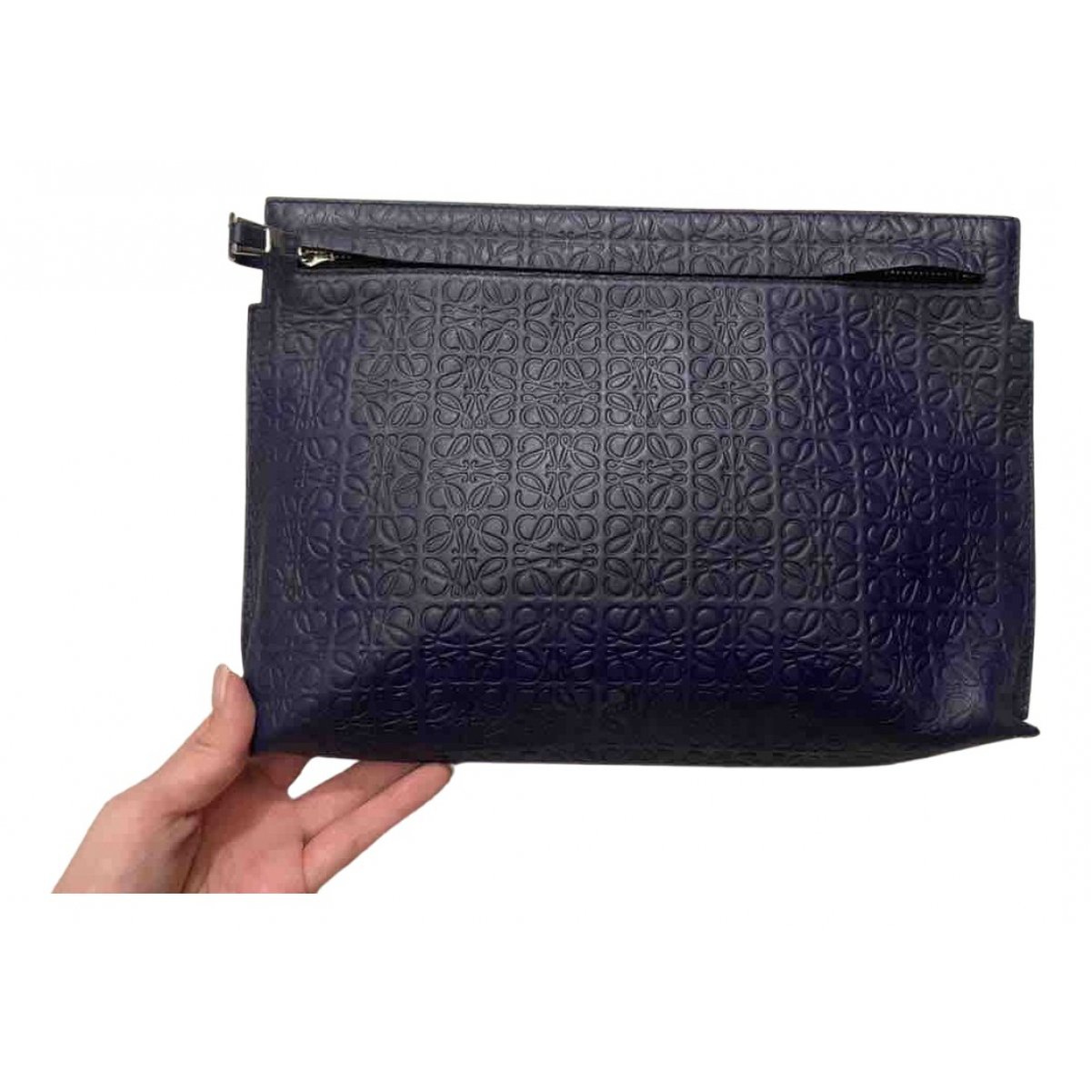 T Pouch leather clutch bag